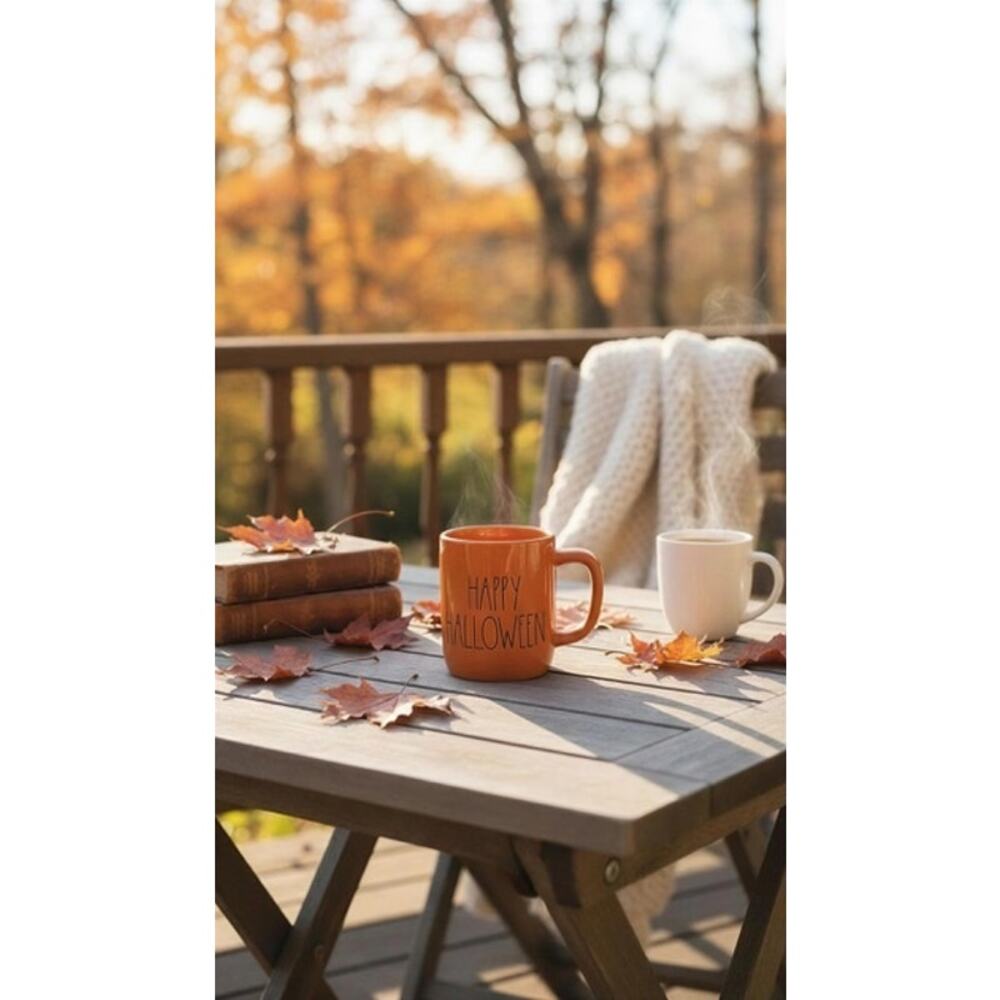 Rae Dunn HAPPY‎ HALLOWEEN Orange Coffee Tea Mug Artisan Collection